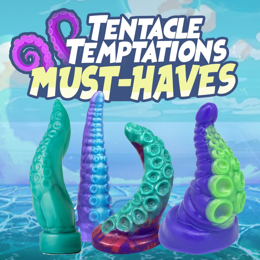 Variety of tentacle sex toys in vibrant colors and shapes